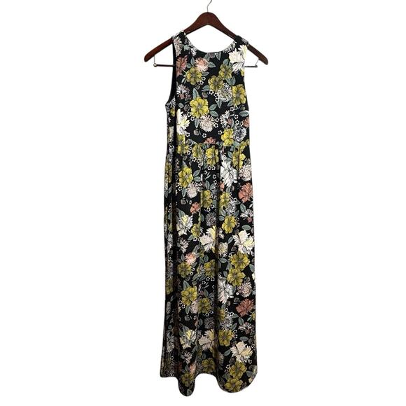 LOFT Floral Boho Maxi Column Dress Size 4 Casual Office Wear Coastal Sleeveless - Picture 2 of 7